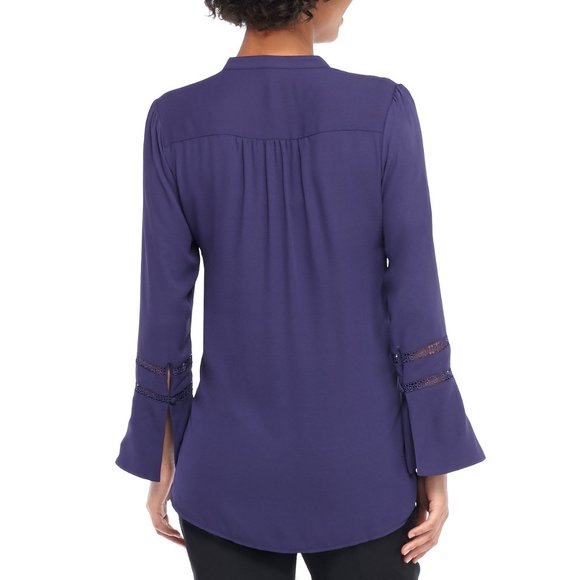 EUC XL The Limited Long Sleeve Lace Inset Blouse - Picture 2 of 6